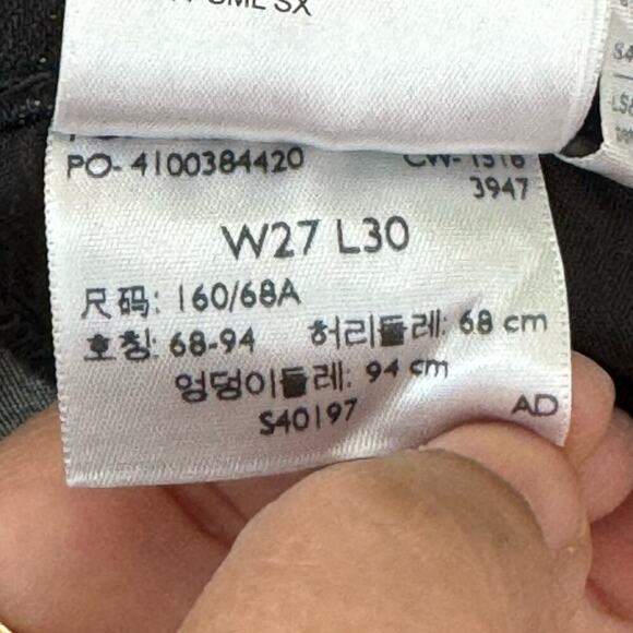 Levi's 721 High Rise Skinny Jeans Side Pinstripes Black Silver Size 27 x 30 - Picture 10 of 16